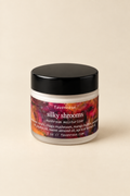 Silky Shrooms Mushroom Moisturizer on a warm ivory background